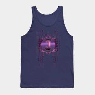 Initial I Purple Retro Burlesque Artdeco Monogram Tank Top